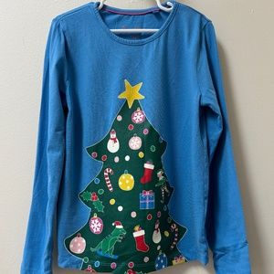 Blue Longsleeve Christmas Tree Shirt from Boden